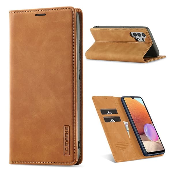 LC.Imeeke Samsung Galaxy A32 Lær Etui - Brun Brown