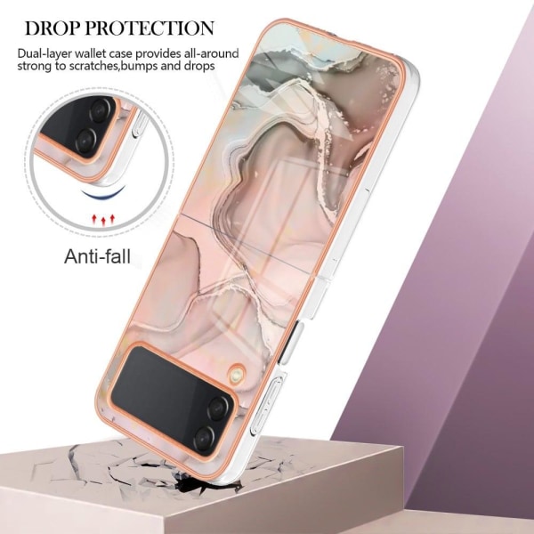 Marble Samsung Galaxy Z Flip4 Suojakotelo - Pinkki Pink