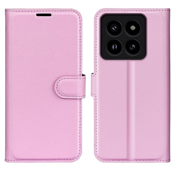 Klassisk Xiaomi 14 Pro flip etui - Pink Pink