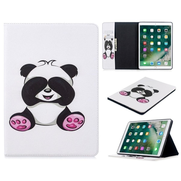 iPad 10.2 (2019) snyggt mönstrat flipfodral i läder - Blyg Panda multifärg
