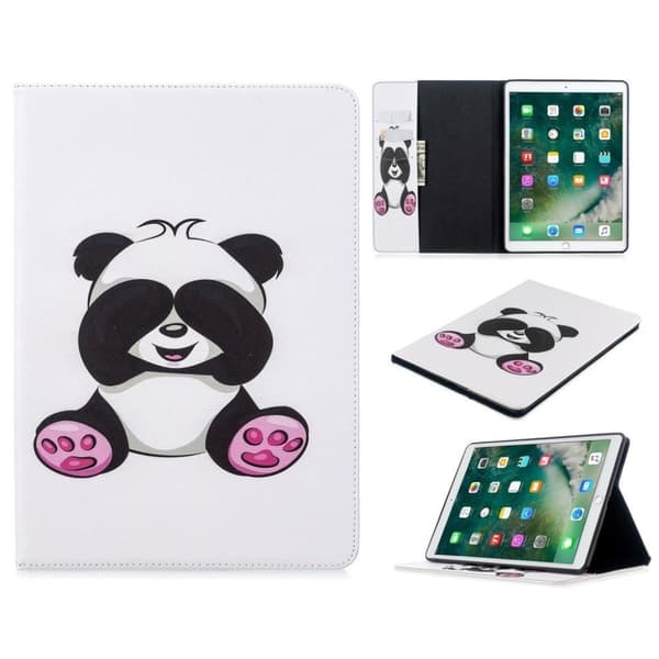iPad 10.2 (2019) stilig mønster lær flip etui - Shy Panda Multicolor
