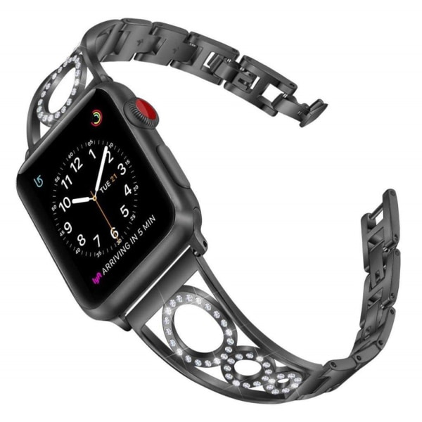 Apple Watch Series 5 44mm Rhinsten dekorations rustfrit stål Urr Black