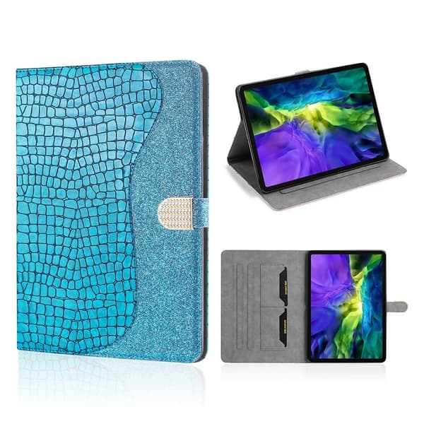 iPad Pro 11 tum (2020) / (2018) läderfodral med krokodilmönster - Blå Blå