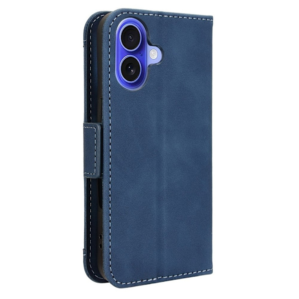 Moderne iPhone 16 Plus læderetui med pung - Blå Blue