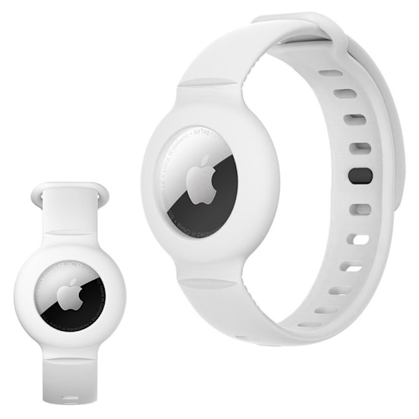 AirTags simple silicone watch strap - White Vit