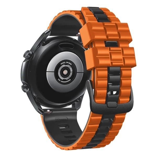 22 mm universalrem i bølgestil - Orange / Sort Orange