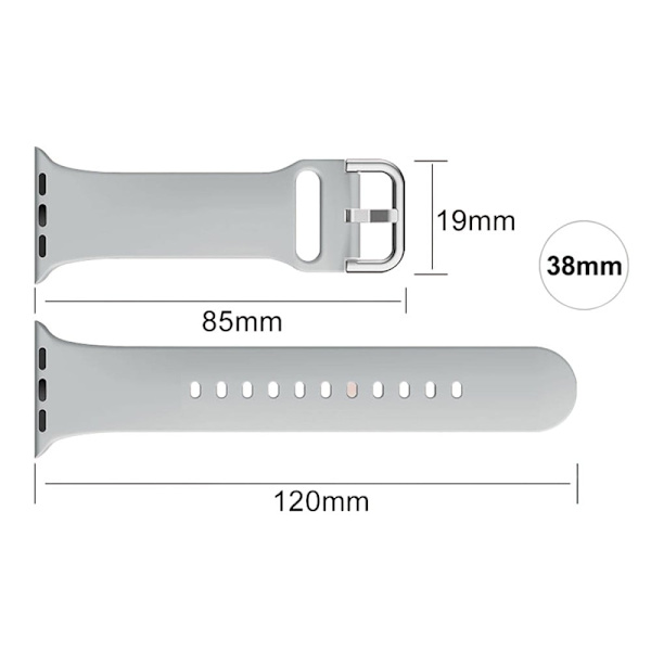 Apple Watch Series 8 (41mm) silikonerem - Lysegrå Silver grey