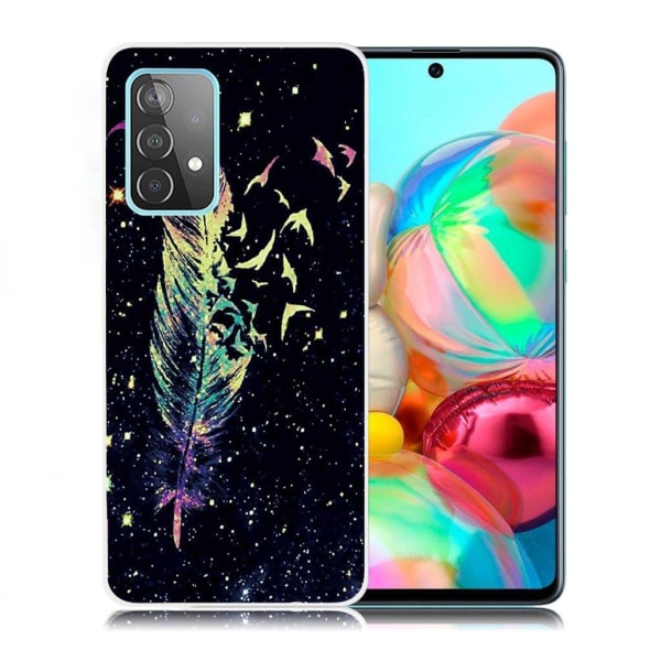 Deco Samsung Galaxy A72 5G etui - fjer Multicolor