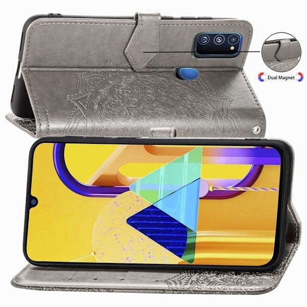 Mandala Samsung Galaxy M30s etui - Grå Silver grey