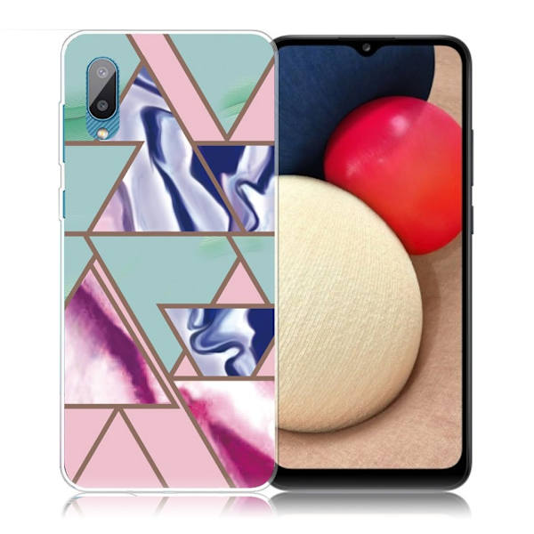 Marble Samsung Galaxy M02 / A02 Etui - Trekant Blitz Mønster Multicolor
