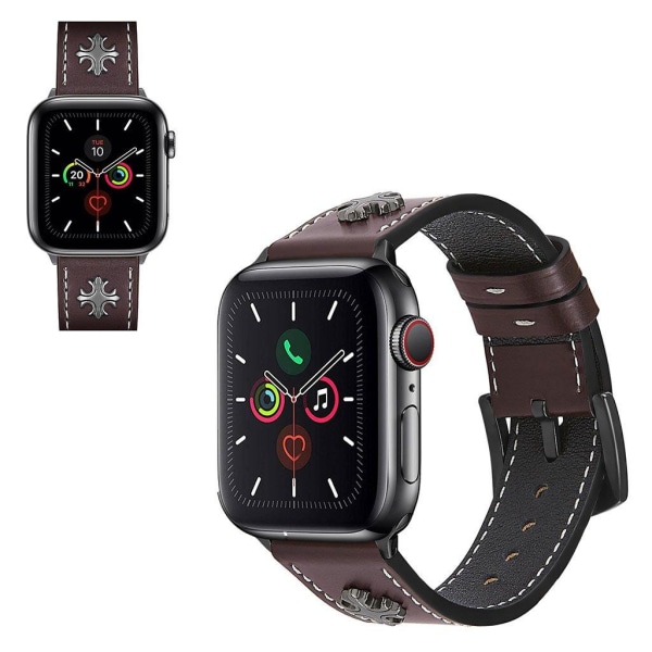 Apple Watch Series 5 / 4 44mm genuine cross style leather watch Red