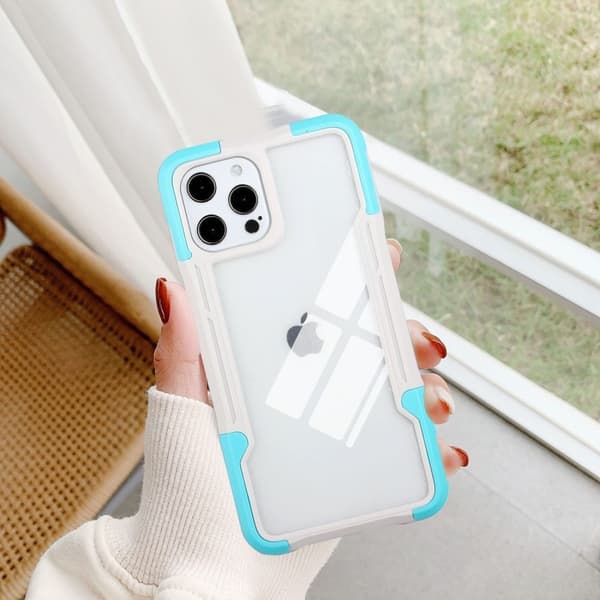 Stødsikkert beskyttelses cover til iPhone 13 Pro - Hvid/Blå Multicolor