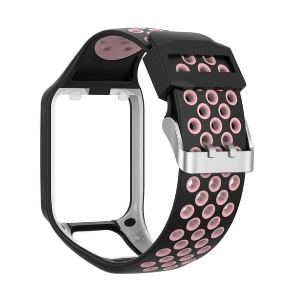 TomTom Runner 2/3 / Multi-Sport tofarvet silikoneurrem - sort / pink Black