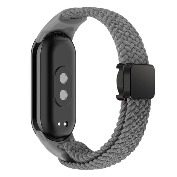 Magnetiskt flätat nylonband Xiaomi Smart Band 8 ersättningsarmband för klocka - Grå Silvergrå