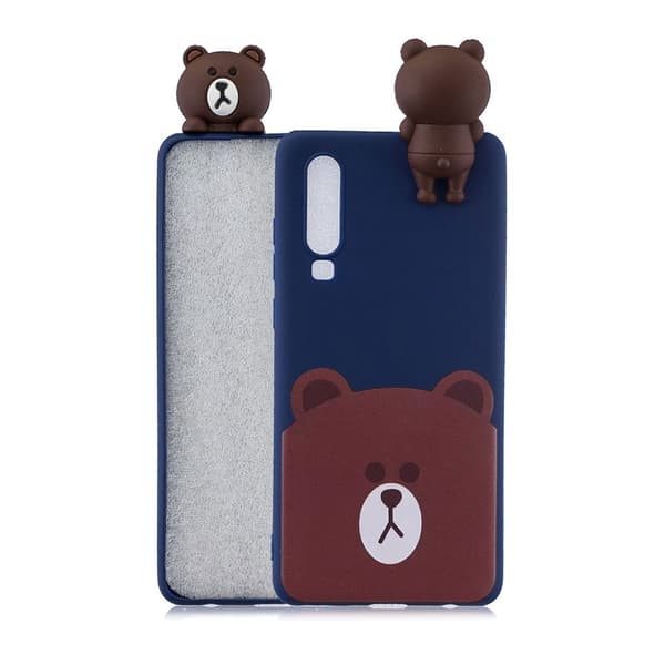 Huawei P30 fodral med 3D figur och mönster - Björn multifärg