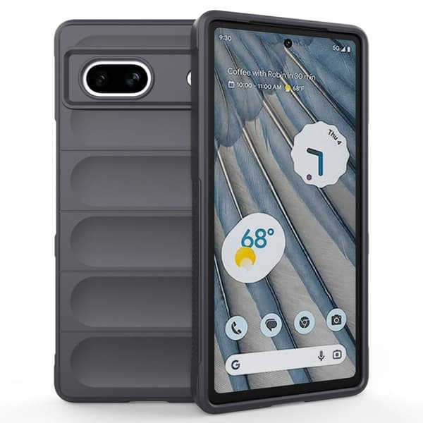 Mjukt greppformat Google Pixel 7a skal - Silver/Grå Silvergrå