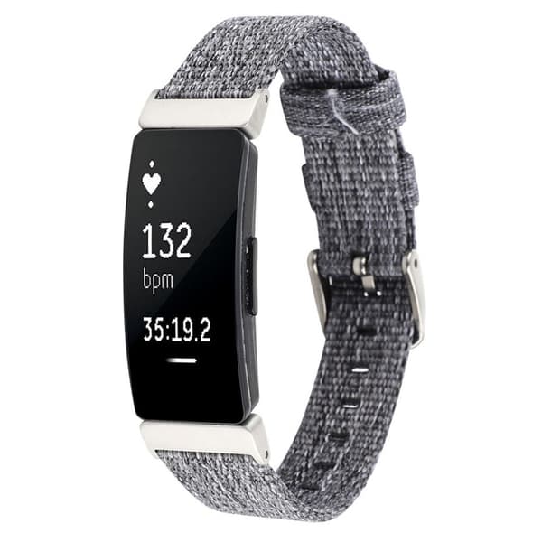 Fitbit Inspire / Inspire HR nylonkellonauha - Harmaa Silver grey