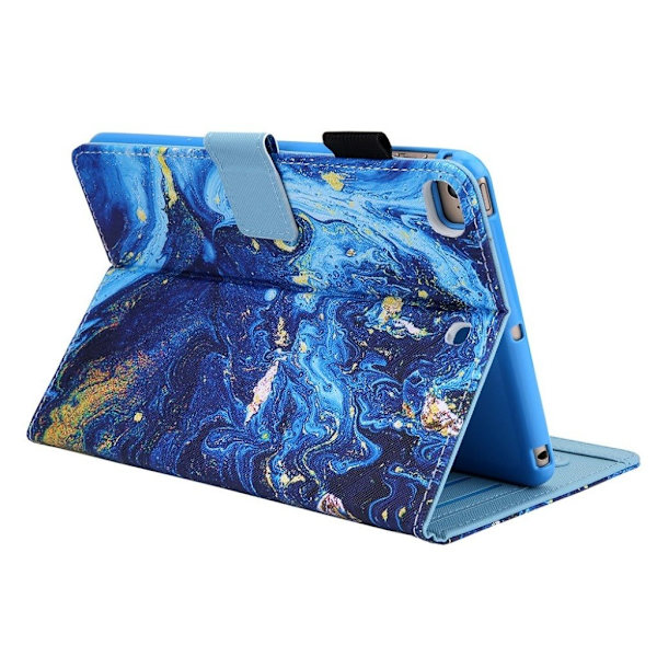 Cool mönstrad läder flip fodral för iPad Mini (2019) - målning Blå