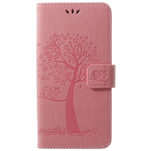 Samsung Galaxy S9 Plus Fodral med ett träd tryck - Ljus rosa Rosa