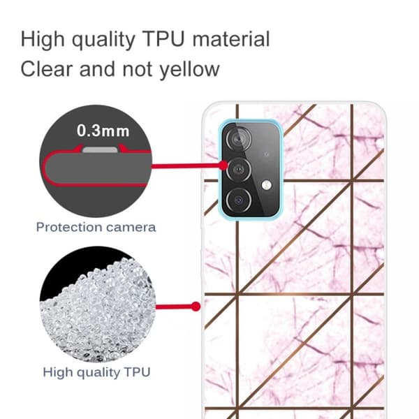 Marble Samsung Galaxy A32 5G Etui - White in Square Strike Marble White