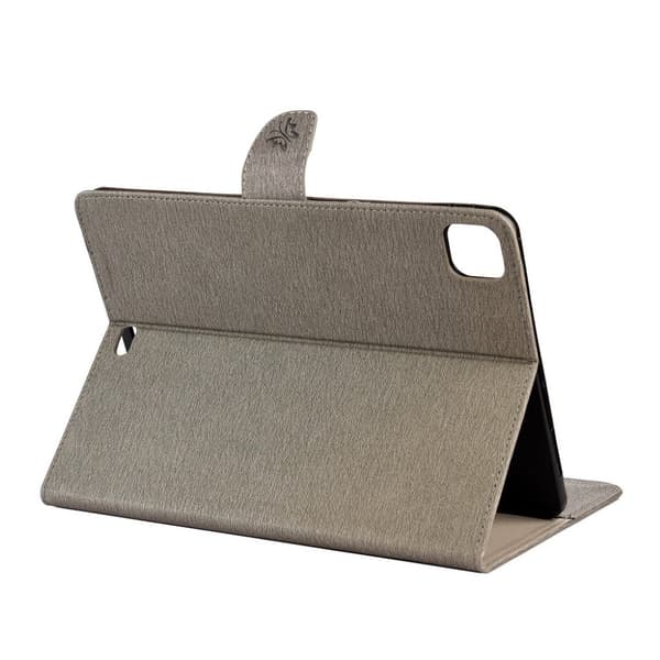 iPad Pro 11 inch (2020) fjäril avtryck läder flip fodral - grå Silvergrå