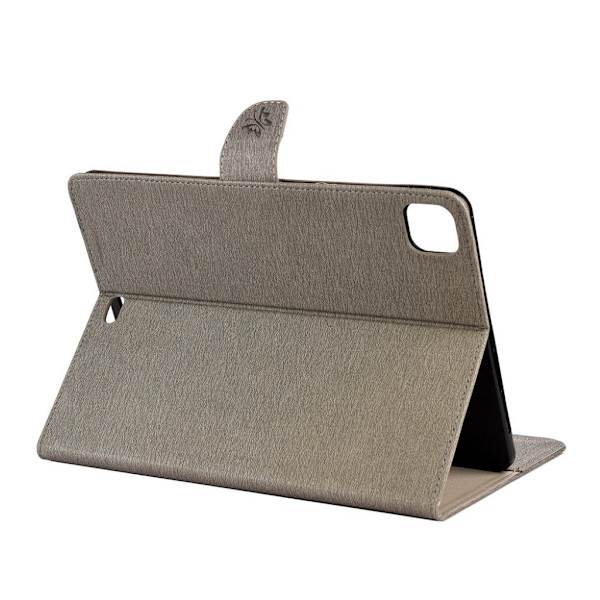 iPad Pro 11 inch (2020) sommerfugl aftryk læder flip etui - grå Silver grey