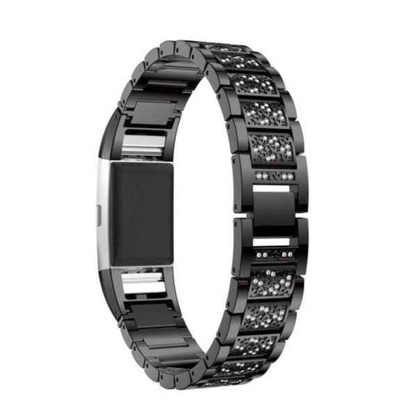 Fitbit Charge 2 muodikas metalliseos rannekello - Musta Black