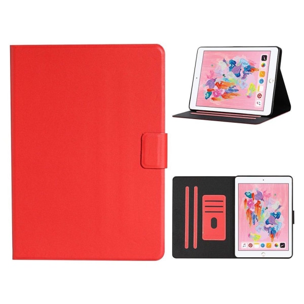 iPad (2018) / (2017) simple leather flip case - Red Röd
