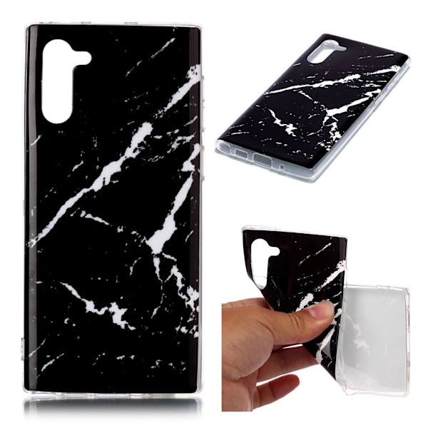 Marble Samsung Galaxy Note 10 deksel - Svart glansmarmor Black