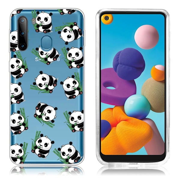 Deco Samsung Galaxy A21 deksel - Søt panda Multicolor