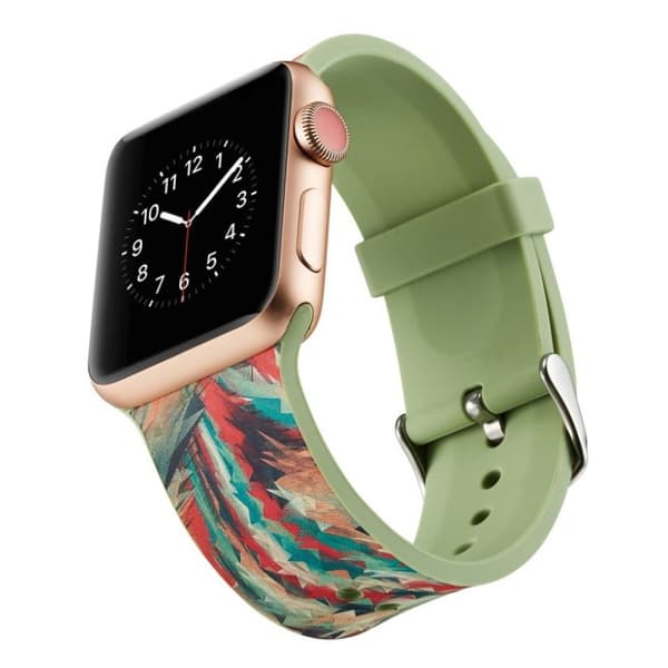 Apple Watch serie 4 44mm silikoneurrem - Farverigt geometrisk mønster Multicolor