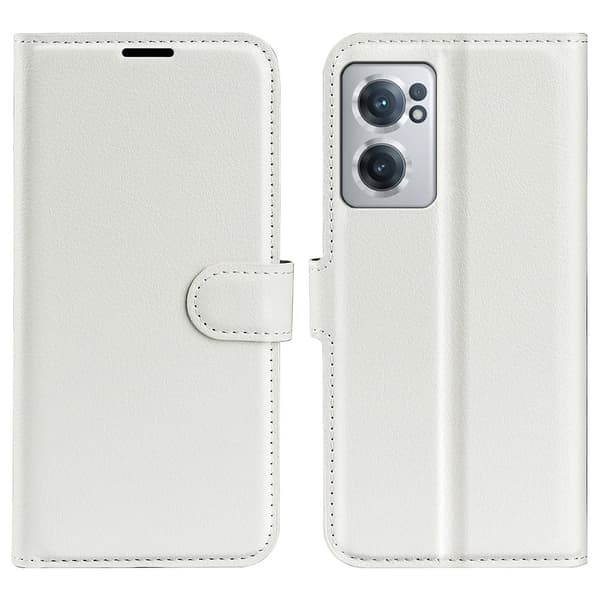 Klassisk OnePlus Nord CE 2 5G flip etui - Hvid White