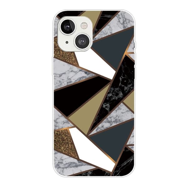 Marmormotiv iPhone 14 skal - Jordiska Marmorfragment multifärg