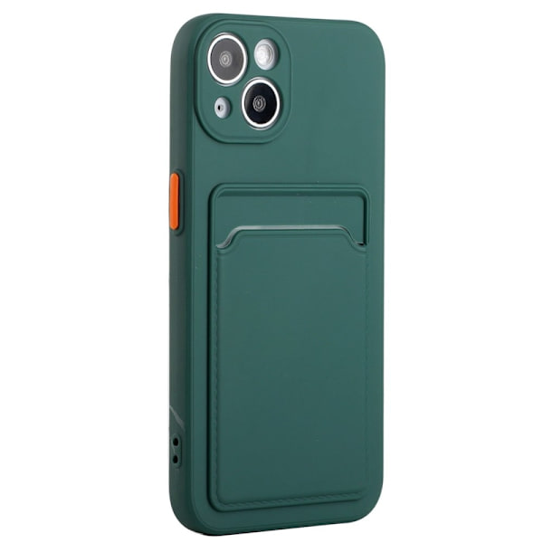 iPhone 14 Plus kuori korttipaikalla - Keskiyön Vihreä Green