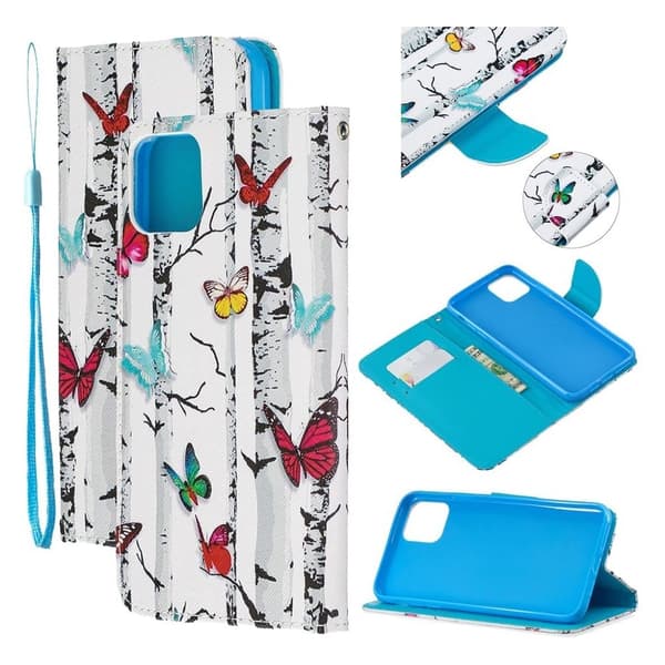 Wonderland iPhone 11 Pro flip veske - Sommerfugler Multicolor
