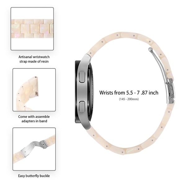 22 mm klockarmband i resinmodell för Fossil-klocka - Vit Vit
