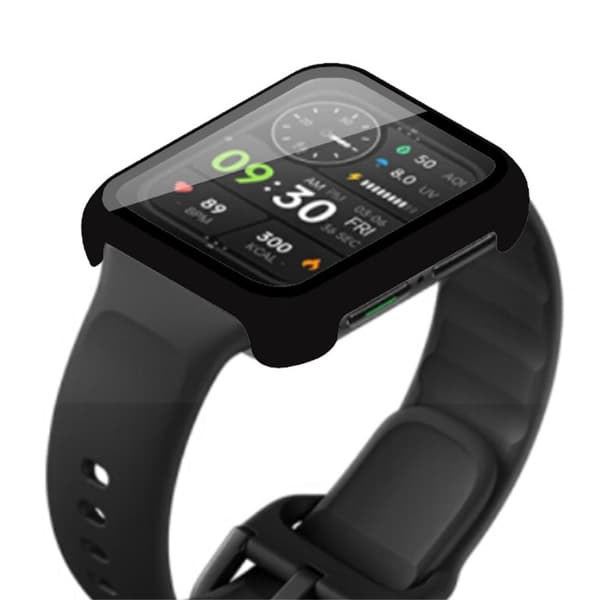 Oppo Watch 2 (42mm) simple cover with tempered glass screen protector - Black Svart