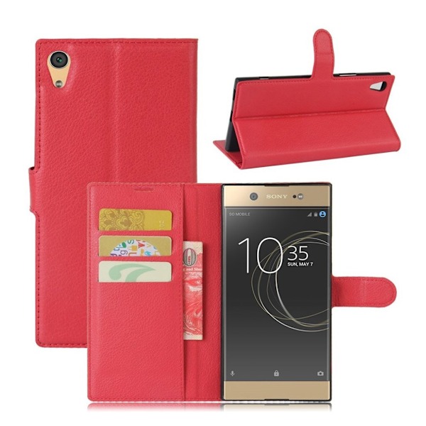 Sony Xperia XA1 Ultra stilfuldt og holdbart læder etui - Rød Red