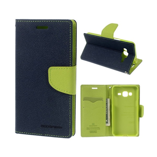Mercury Goospery læder-etui til Samsung Galaxy J3 (2016) - Mørkeblå Blue