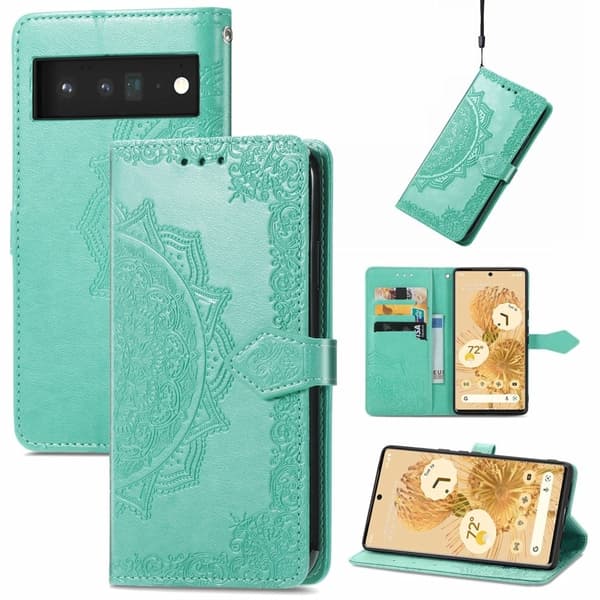 Mandala Google Pixel 6 Pro Flip Etui - Grøn Green