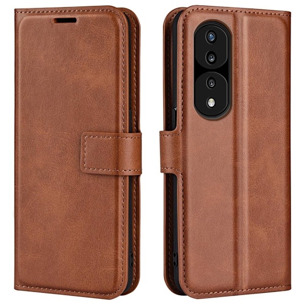 Hållbart konstläder Honor 70 fodral med plånbok - Brun Brun
