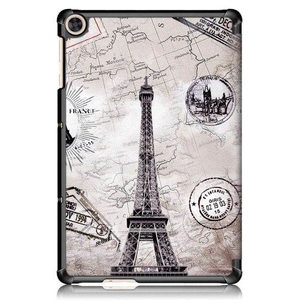 Huawei MatePad T10 kuvio kolminkertainen nahkakotelo - Vintage-Torni Silver grey
