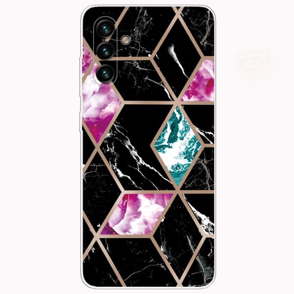 Marble design Samsung Galaxy A13 5G cover - Flise Af Sort / Cyan / Rose Multicolor
