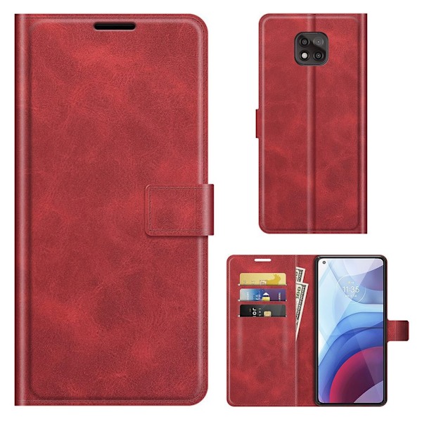 Lompakko Nahkakotelo For Motorola Moto G Power (2021) - Punainen Red