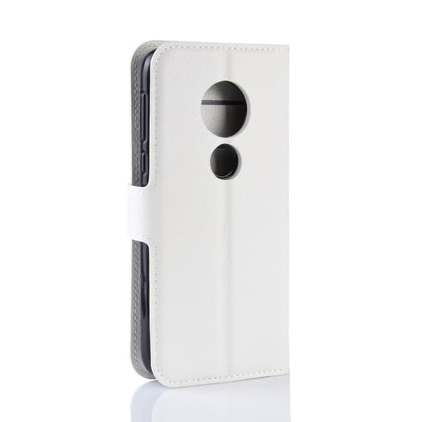 Motorola Moto G7 Play litchi läderfodral - Vit Vit