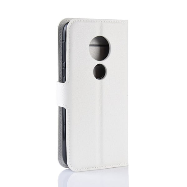 Motorola Moto G7 Play litsi  nahkainen suojakotelo - Valkoinen White