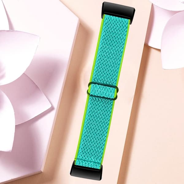 Fitbit Charge 4 / 3 joustava nailonhihna - Kellanvihreä Green