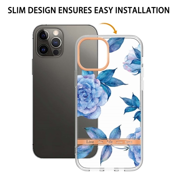 Supertunt och tåligt mjukfodral för iPhone 12 Pro Max - Blå Pion Blå