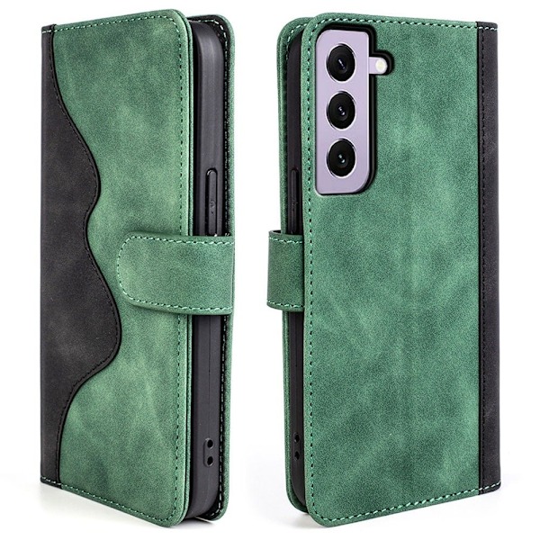 Tvåfärgat Samsung Galaxy S23 fodral i läder - Grön Grön