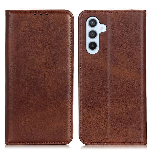 Flip Etui med Pung i Ekte Lær til Samsung Galaxy M14 - Kaffe Brown